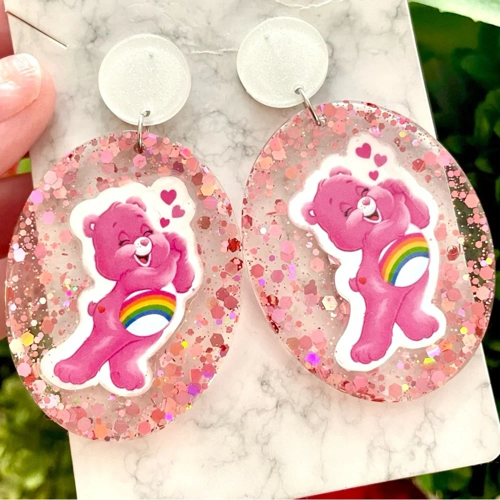 Care Bear Acrylic Dangle Earrings - Picture 1 of 4
